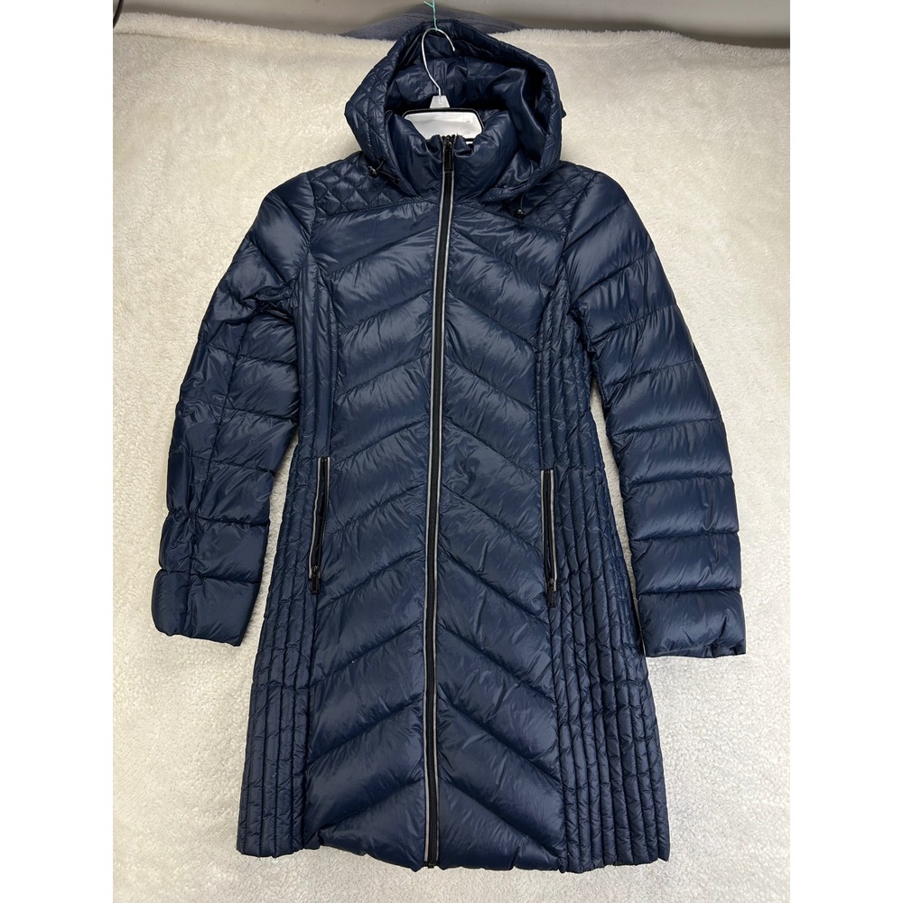 BCBGeneration BG822672TNR-406 Womens XS Midnight Blue Quilted Down Puffer Parka